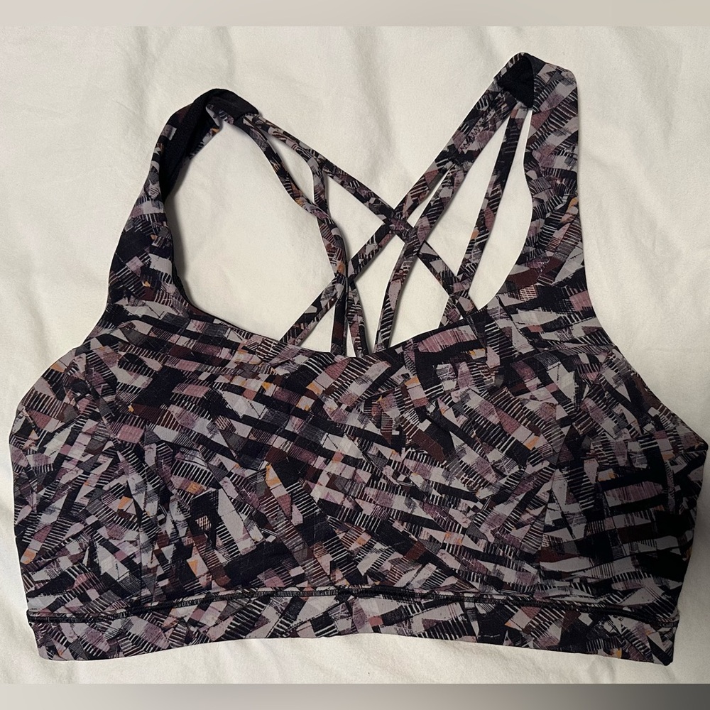 Lululemon Athletica Strappy Sports Bra - Black and Pink